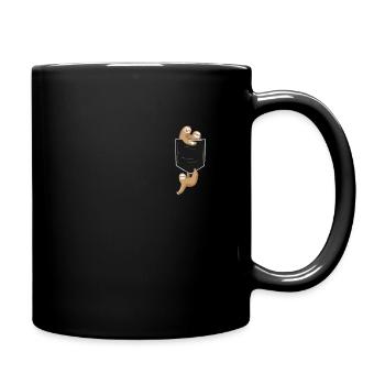 Sloth in Breast Pocket - Tasse einfarbig - Schwarz - Rechts