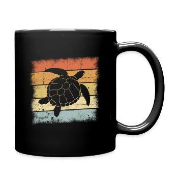 Motif de tortue - Mug uni - noir - Droite