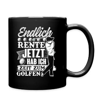 Endlich Rente Golf Golfspieler Pension Ruhestand - Tasse einfarbig - Schwarz - Rechts