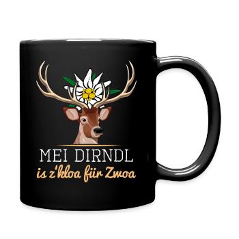 Tracht Schwangere Mei Dirnl is z kloa für Zwoa - Tasse einfarbig - Schwarz - Rechts