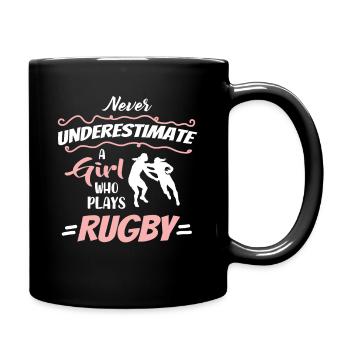 Never Understimate A Rugby Girl Joueuse - Mug uni - noir - Droite