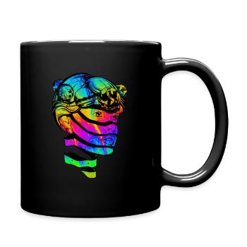 Psychédélique Psychonaut Planet Trippy tête Univers - Mug uni - noir - Droite