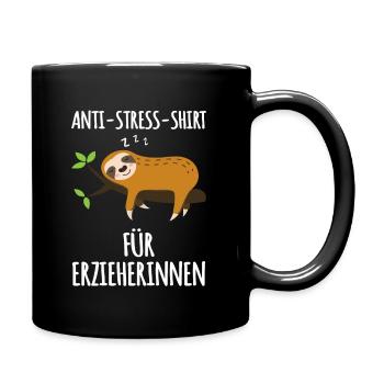 Anti-Stress-Shirt für Erzieherinnen - Tasse einfarbig - Schwarz - Rechts