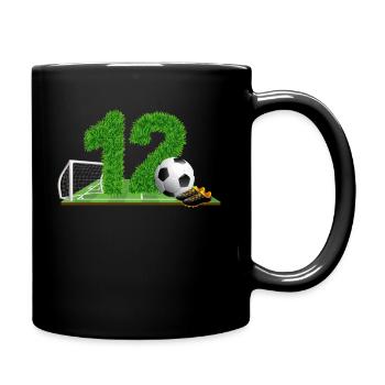 12th birthday 12 years football football player - Full Colour Mug - black - Right