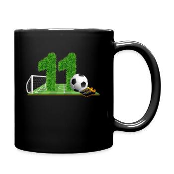 11e anniversaire 11 ans footballeur - Mug uni - noir - Droite