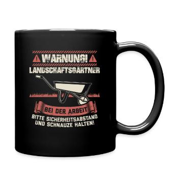 Landschaftsgärtner Gärtner Gartenbau Geschenk - Tasse einfarbig - Schwarz - Rechts
