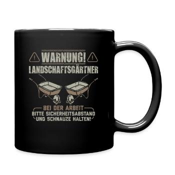 Landschaftsgärtner Gartenbau Gärtner Geschenk - Tasse einfarbig - Schwarz - Rechts
