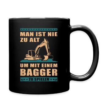 Baggerfahrer Baggerführer Baggern Bagger Geschenk - Tasse einfarbig - Schwarz - Rechts
