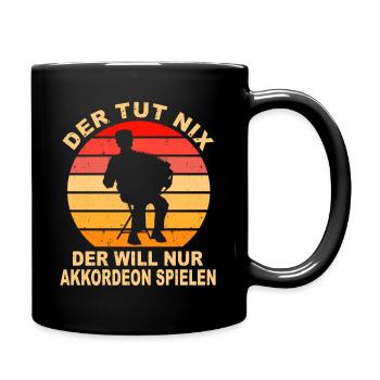 Akkordeonspieler Akkordeon Spielen Akkordeonist - Tasse einfarbig - Schwarz - Rechts