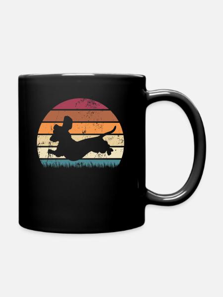 Dackel Hund Hundebesitzer Dackel Welpe Dachshund - Tasse einfarbig - Schwarz