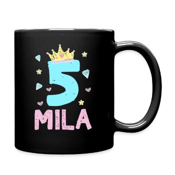 5. Geburtstag Mila Ich Bin 5 Jahre Prinzessin - Tasse einfarbig - Schwarz - Rechts