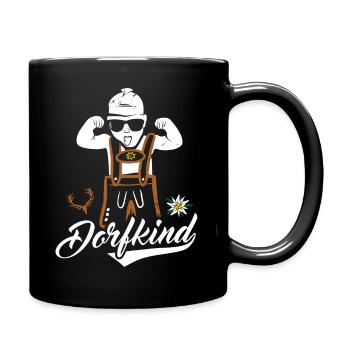 Dorfkind Tracht Lederhose Trachtenshirt Land Dorf - Tasse einfarbig - Schwarz - Rechts
