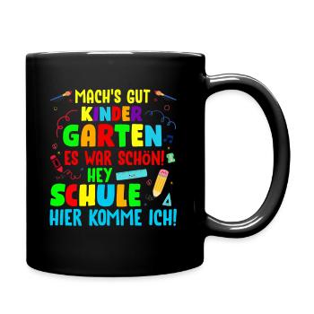 Kinder Einschulung Schulkind 2022 Erster Schultag - Tasse einfarbig - Schwarz - Rechts