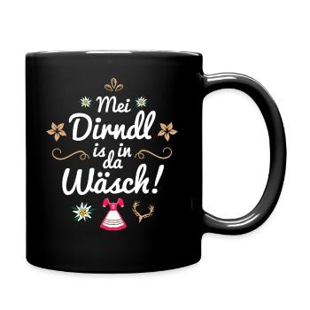 Damen Trachtenshirt Kinder Mei Dirndl Shirt Tracht - Tasse einfarbig - Schwarz - Rechts