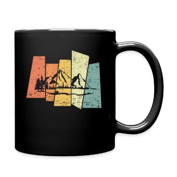Retro Mountain Landscape Mountains Vintage - Full Colour Mug - black - Right