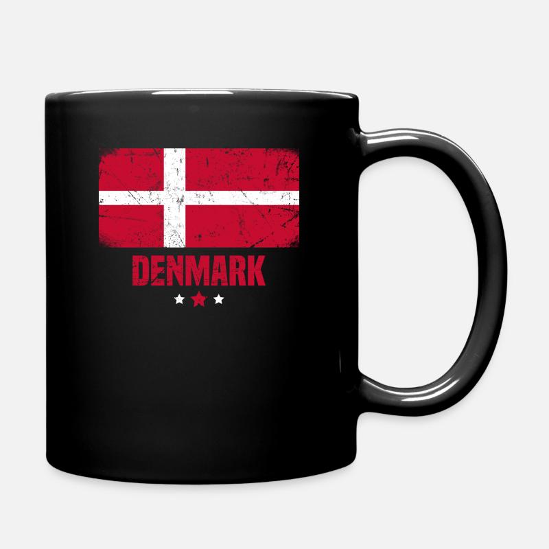 Denmark Danish Flag - Full Colour Mug - black