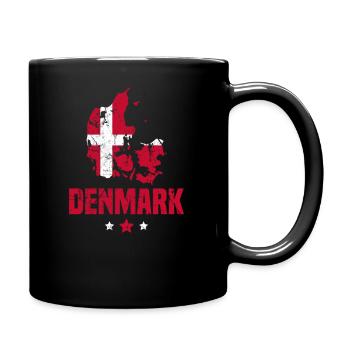 Denmark Danish Flag - Full Colour Mug - black - Right