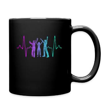 Party Tanzen Herzschlag - Tasse einfarbig - Schwarz - Rechts
