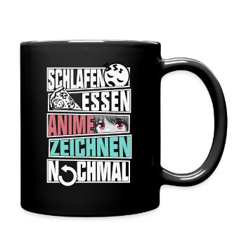 Anime Zeichnen Malen Manga Geschenk Japan Design - Tasse einfarbig - Schwarz - Rechts