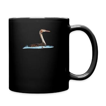 Haubentaucher I Vogel Motiv für Jäger oder - Tasse einfarbig - Schwarz - Rechts