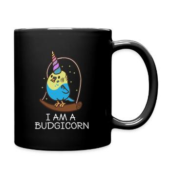 Je suis une perruche licorne perruche - Mug uni - noir - Droite