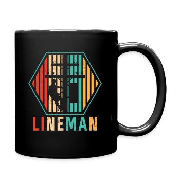 Câble électrique Retro Lineman - Mug uni - noir - Droite