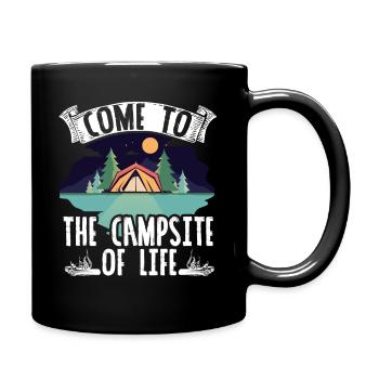 Tent Camper Outdoor Adventure Come - Tasse einfarbig - Schwarz - Rechts