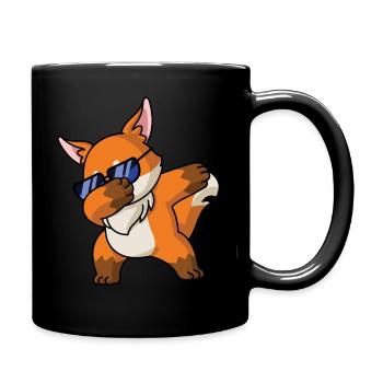 Dabbing Fox cool Pajama costume - Full Colour Mug - black - Right