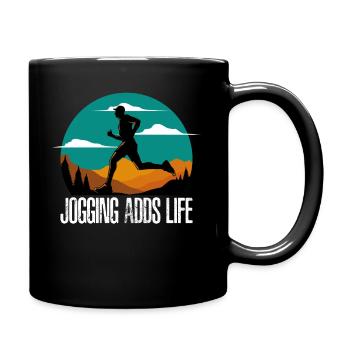 Joggen Laufen Jogger Sport Jogging Training Sprint - Tasse einfarbig - Schwarz - Rechts