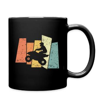 Retro Quad Rider ATV Quad Offroad DirtBike Vintage - Full Colour Mug - black - Right