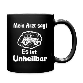 Traktor Geschenk Landwirtschaft Acker Feldarbeit - Tasse einfarbig - Schwarz - Rechts