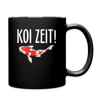 Koi Zeit T-Shirt Koi Teich Besitzer - Tasse einfarbig - Schwarz - Rechts