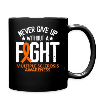 Multiple Sclerosis Awareness a Fight Orange Ribbon - Tasse einfarbig - Schwarz - Rechts