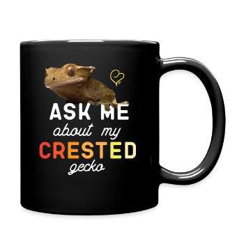 Ask Me About My Crested Gecko - Mug uni - noir - Droite