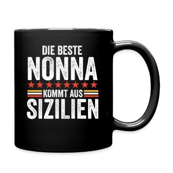 Italien Nonna Sizilien Sizilianerin Geschenk - Tasse einfarbig - Schwarz - Rechts