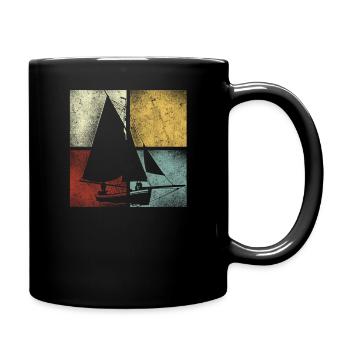 Sailing Sailboat Vintage Retro - Tasse einfarbig - Schwarz - Rechts