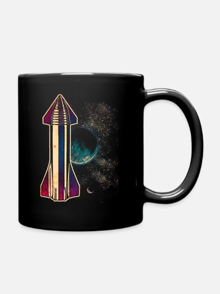 Starship Rakete Raumschiff - Tasse einfarbig - Schwarz