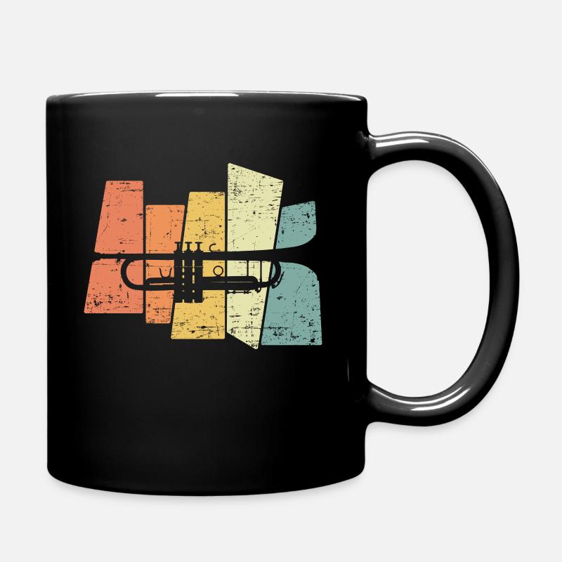 021 trumpets silhouetteRetro trompette cadeau pour - Mug uni - noir