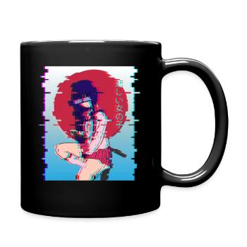 Sad Girl Waifu Anime Girl Japanese Vaporwave Otaku - Mug uni - noir - Droite