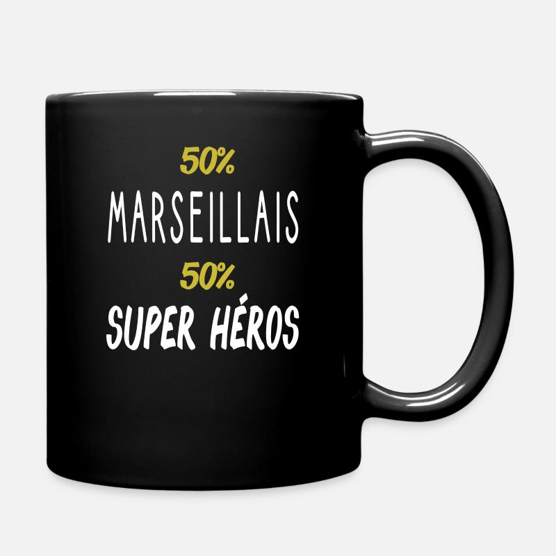 Super héros idée cadeau marseillais - Mug uni - noir