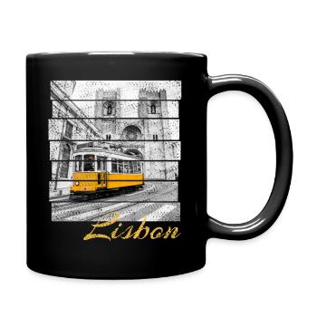 Lisbonne Portugal Vintage Vacances Souvenir - Mug uni - noir - Droite