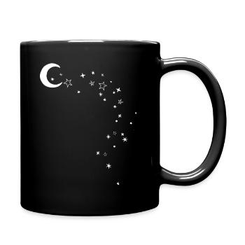 Mond und Sterne - Tasse einfarbig - Schwarz - Rechts