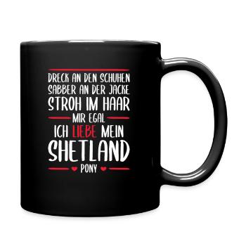 Shetland Pony Shetty Liebe Geschenk - Tasse einfarbig - Schwarz - Rechts