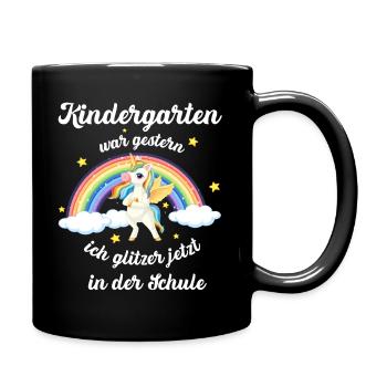 Kindergarten Schule Einschulung Jungs outfit - Tasse einfarbig - Schwarz - Rechts