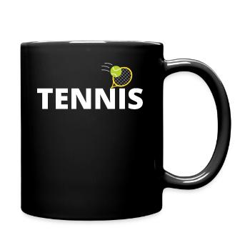 tennis / Tennis / Tennis spieler / Tennis Spielen - Tasse einfarbig - Schwarz - Rechts