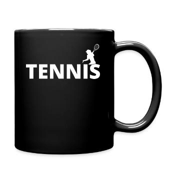 tennis / Tennis / Tennis spieler / Tennis Spielen - Tasse einfarbig - Schwarz - Rechts