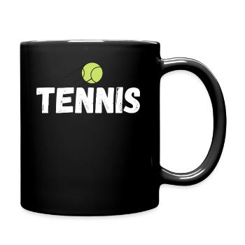 tennis / Tennis / Tennis spieler / Tennis Spielen - Tasse einfarbig - Schwarz - Rechts