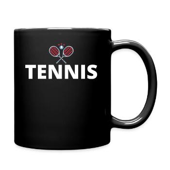tennis / Tennis / Tennis spieler / Tennis Spielen - Tasse einfarbig - Schwarz - Rechts