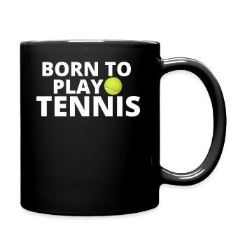 tennis / Tennis / Tennis spieler / Tennis Spielen - Tasse einfarbig - Schwarz - Rechts