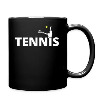 tennis / Tennis / Tennis spieler / Tennis Spielen - Tasse einfarbig - Schwarz - Rechts